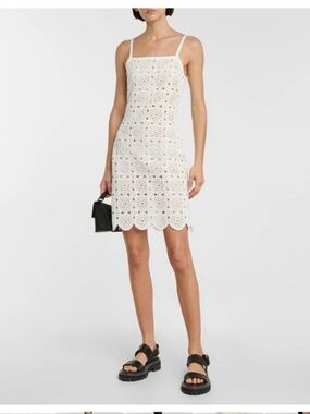 Rotate Birger Christensen Silke Cotton-blend Crochet Minidress Size Medium